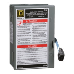 Square D L111N Safety switch, light duty, fusible, 30A, 2 wire, 1 pole, 1 neutral, 120VAC, Type 1  | Blackhawk Supply