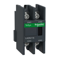 LADN116 | Auxiliary contact block, TeSys Deca, 1NO + 1NC, front mounting, lugs-ring terminals | Square D by Schneider Electric