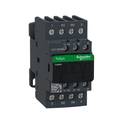 Square D LC1D258M7 IEC contactor, TeSys Deca, nonreversing, 40A resistive, 4 pole, 2 NO and 2 NC, 220VAC 50/60Hz coil, open style  | Blackhawk Supply