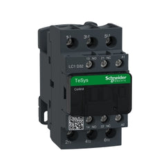 Square D LC1D32M7 IEC contactor, TeSys Deca, nonreversing, 32A, 20HP at 480VAC, up to 100kA SCCR, 3 phase, 3 NO, 220VAC 50/60Hz coil, open  | Blackhawk Supply