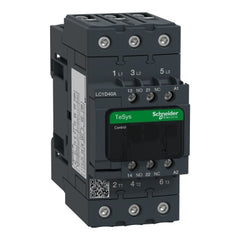 Square D LC1D40ALE7 IEC contactor, TeSys Deca, nonreversing, 40A, 30HP at 480VAC, up to 100kA SCCR, 3 phase, 3 NO, 208VAC 50/60Hz coil, open  | Blackhawk Supply