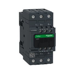 Square D LC1D40AM7 IEC contactor, TeSys Deca, nonreversing, 40A, 30HP at 480VAC, up to 100kA SCCR, 3 phase, 3 NO, 220VAC 50/60Hz coil, open  | Blackhawk Supply