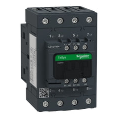 Square D LC1DT60AG7 IEC contactor, TeSys Deca, nonreversing, 60A resistive, 4 pole, 4 NO, 120VAC 50/60Hz coil, open style  | Blackhawk Supply
