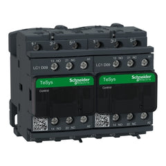 Square D LC2D09G7V IEC contactor, TeSys Deca reversing, 9A, 5HP at 480VAC, 3 phase, 3P, 3NO, 120VAC 50/60Hz coil, open style  | Blackhawk Supply