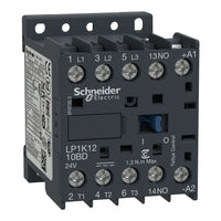 LP1K1210JD | Contactor, TeSys K, 3P, AC-3, lt or eq to 440V, 12A, 1 NO aux, 12VDC coil | Square D by Schneider Electric