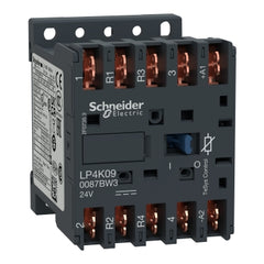 Square D LP4K090087BW3 Contactor, TeSys K, 4P, 2 NO + 2 NC, AC-1, lt or eq to 440V, 20A, 24VDC coil  | Blackhawk Supply