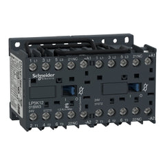 Square D LP5K1201BW3 Reversing contactor, TeSys K, 3P, AC-3, lt or eq to 440V 12 A, 1 NC, 24VDC coil  | Blackhawk Supply