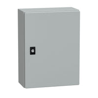 NSYCRN43150 | Spacial CRN Plain Door Enclosure w/o Mounting Plate. H400xW300xD150 IP66 IK10 RAL7035 | Square D by Schneider Electric