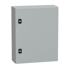 Square D NSYCRN54150 Spacial CRN Plain Door Enclosure w/o Mounting Plate. H500xW400xD150 IP66 IK10 RAL7035  | Blackhawk Supply
