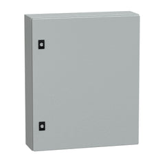 Square D NSYCRN65150 Spacial CRN Plain Door Enclosure w/o Mounting Plate. H600xW500xD150 IP66 IK10 RAL7035  | Blackhawk Supply