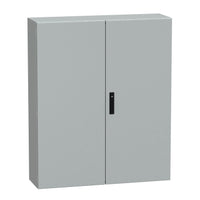 NSYCRNG1210300D | Spatial CRNG Dbl Plain Door w/o Mount Plate. H1200xW1000xD300 IP55 IK10 RAL7035 | Square D by Schneider Electric