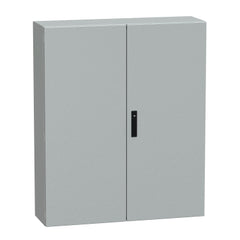 Square D NSYCRNG1210300D Spatial CRNG Dbl Plain Door w/o Mount Plate. H1200xW1000xD300 IP55 IK10 RAL7035  | Blackhawk Supply