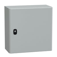 NSYS3D4420P | Wall mounted steel enclosure, Spacial S3D, plain door, with mounting plate, 400x400x200mm, IP66, IK10 | Square D by Schneider Electric