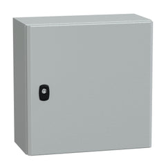 Square D NSYS3D4420P Wall mounted steel enclosure, Spacial S3D, plain door, with mounting plate, 400x400x200mm, IP66, IK10  | Blackhawk Supply