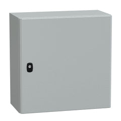Square D NSYS3D5525P Wall mounted steel enclosure, Spacial S3D, plain door, with mounting plate, 500x500x250mm, IP66, IK10  | Blackhawk Supply