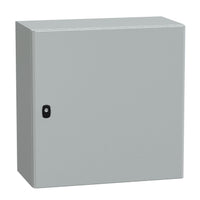 NSYS3D6630P | Wall mounted steel enclosure, Spacial S3D, plain door, with mounting plate, 600x600x300mm, IP66, IK10 | Square D by Schneider Electric