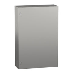 Square D NSYS3X12830 Wall mounted enclosure, Spacial S3X, stainless steel 304L, plain door, 1200x800x300mm, IP66  | Blackhawk Supply