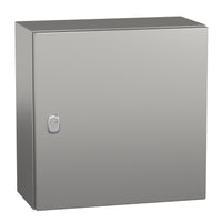 NSYS3X4420 | Wall mounted enclosure, Spacial S3X, stainless steel 304L, plain door, 400x400x200mm, IP66 | Square D by Schneider Electric