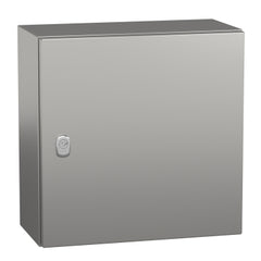 Square D NSYS3X4420 Wall mounted enclosure, Spacial S3X, stainless steel 304L, plain door, 400x400x200mm, IP66  | Blackhawk Supply