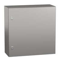 NSYS3X6625 | Wall mounted enclosure, Spacial S3X, stainless steel 304L, plain door, 600x600x250mm, IP66 | Square D by Schneider Electric