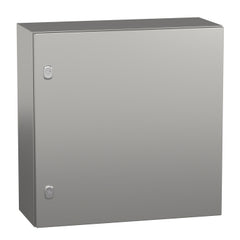 Square D NSYS3X6625 Wall mounted enclosure, Spacial S3X, stainless steel 304L, plain door, 600x600x250mm, IP66  | Blackhawk Supply