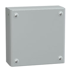 Square D NSYSBM20208 Metal industrial box plain door H200xW200xD80, IP66, IK10, RAL 7035  | Blackhawk Supply