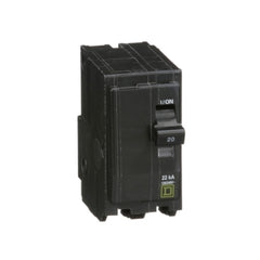 Square D QO220VH Mini circuit breaker, QO, 20A, 2 pole, 120/240 VAC, 22 kA, plug in mount  | Blackhawk Supply