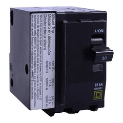 Square D QO2301021 Mini circuit breaker, QO, 30A, 2 pole, 120/240VAC, 10kA, plug in mount, AC shunt  | Blackhawk Supply