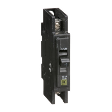 Square D QOU110 Thermal Magnetic Circuit Breaker, Miniature, QO Series, 240 VAC, 10 A, 1 Pole, DIN Rail  | Blackhawk Supply