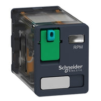 RPM21BD | Power plug in relay, Harmony, 15A, 2CO, lockable test button, 24V DC | Square D by Schneider Electric