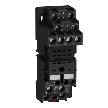 Square D RXZE2M114 Zelio, plugin relay socket, mixed contact, 10 A, 250 V, screw clamp, for RXM2 or RXM4 relays  | Blackhawk Supply