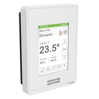 SER8350A5B11 | Line-Voltage Fan Coil Room Controller: BACnet MS/TP, RH sensor & control, PIR motion sensor, White Case/Fascia | Schneider Electric