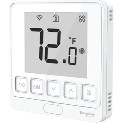 Schneider Electric TH903-ZPM-W SpaceLogic TH903 Series Thermostat, LCD/Buttons, Zigbee, Occupancy Sensor, Modbus, Auxiliary Input, White  | Blackhawk Supply