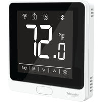 TH907-ZPM-B | SpaceLogic TH907 Series thermostat, touchscreen, Zigbee, occupancy sensor, Modbus, auxiliary input, black | Schneider Electric