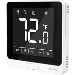 Schneider Electric TH907-DM-B SpaceLogic TH907 Series thermostat, touchscreen, 7-day programmable, Modbus, auxiliary input, black  | Blackhawk Supply