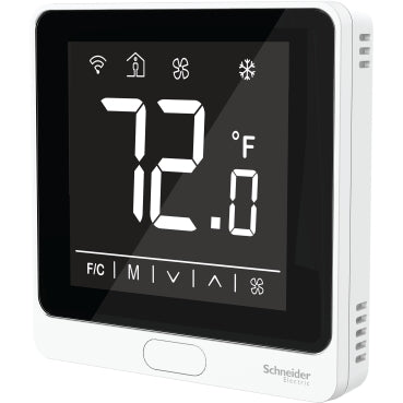 Schneider Electric TH907-ZPM-W SpaceLogic TH907 Series Thermostat, Touchscreen, Zigbee, Occupancy Sensor, Modbus, Auxiliary Input, White  | Blackhawk Supply