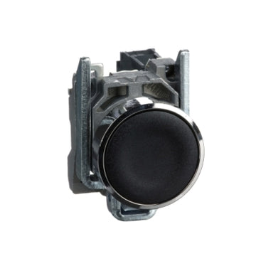 Square D XB4BA21 Harmony Black Flush Complete Pushbutton, 22mm, Spring Return, 1 NO "unmarked"  | Blackhawk Supply