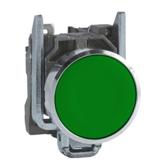 Square D XB4BA31 Harmony, 22mm push button, green flush, spring return, 1 NO, unmarked  | Blackhawk Supply