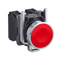 XB4BA45 | Red Flush Complete Pushbutton XB4 - 22 mm - 1NO + 1NC - Spring Return | Square D by Schneider Electric