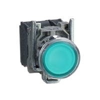 XB4BW33B5 | Green Flush Complete Illum Pushbutton 22mm Spring Return 1NO+1NC 24V | Square D by Schneider Electric