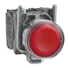 Square D XB4BW34G5 Red Flush Complete Illum Pushbutton 22mm Spring Return 1NO+1NC 110...120V  | Blackhawk Supply