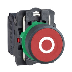 Square D XB5AA4322 Push button, Harmony XB5, plastic, flush, red, 22mm, spring return, marked O, 1NC  | Blackhawk Supply