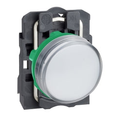 Square D XB5AVM1 Pilot light, Harmony XB5, grey plastic, white, 22mm, universal LED, plain lens, 230...240V AC  | Blackhawk Supply