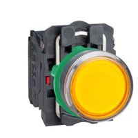 XB5AW35G5 | Harmony Flush Complete Illuminated Pushbutton, 22mm, Orange, Spring Return, 1NO + 1NC, 110-120V AC/DC | Square D by Schneider Electric