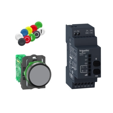 Square D XB5RFA02 Pack 22mm XB5R programble receiver AC/DC  | Blackhawk Supply