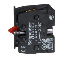 ZB2BE102 | Harmony, 22mm Push Button, add on contact block, 1 NC, screw clamp terminal | Square D by Schneider Electric