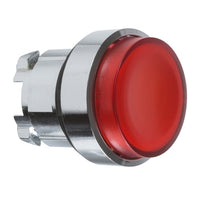 ZB4BH43 | Head for illuminated push button, Harmony XB4, metal, red projecting, 22mm, push-push, universal LED, unmarked | Square D by Schneider Electric