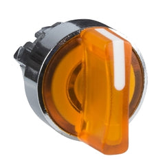 Square D ZB4BK1253 Head for illuminated selector switch, Harmony XB4, metal, orange handle, 22mm, universal LED, 2 positions, stay put  | Blackhawk Supply
