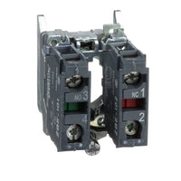 ZB4BZ105 | Harmony, 22mm Push Button, XB4B operators, contact block, with mounting collar, 1 NO and 1 NC, screw clamp terminal | Square D by Schneider Electric