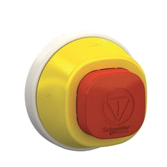 Square D ZB5AS84W2B Harmony XB5, Antimicrobial Illuminated emergency stop head, plastic, red, Ø22, trigger latching turn to release, red LED, 24 V AC/DC  | Blackhawk Supply